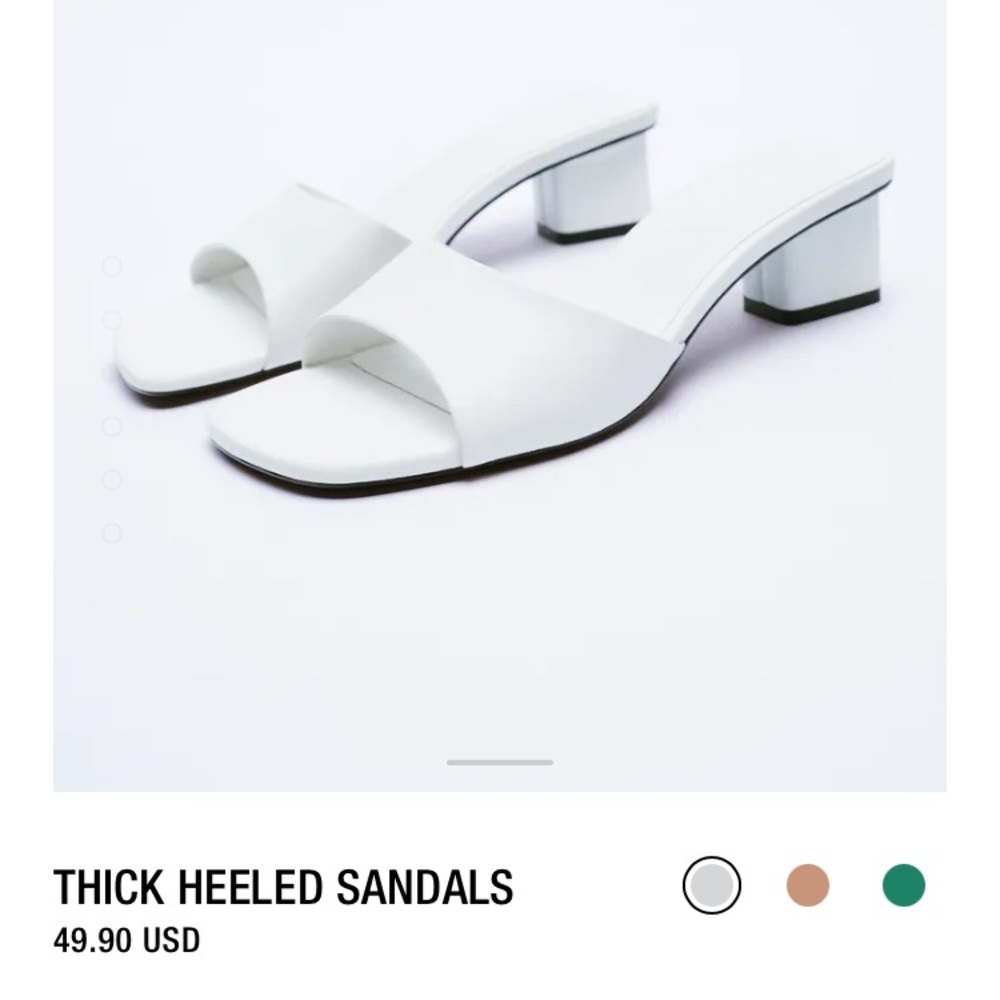 Zara white thick heeled sandals
